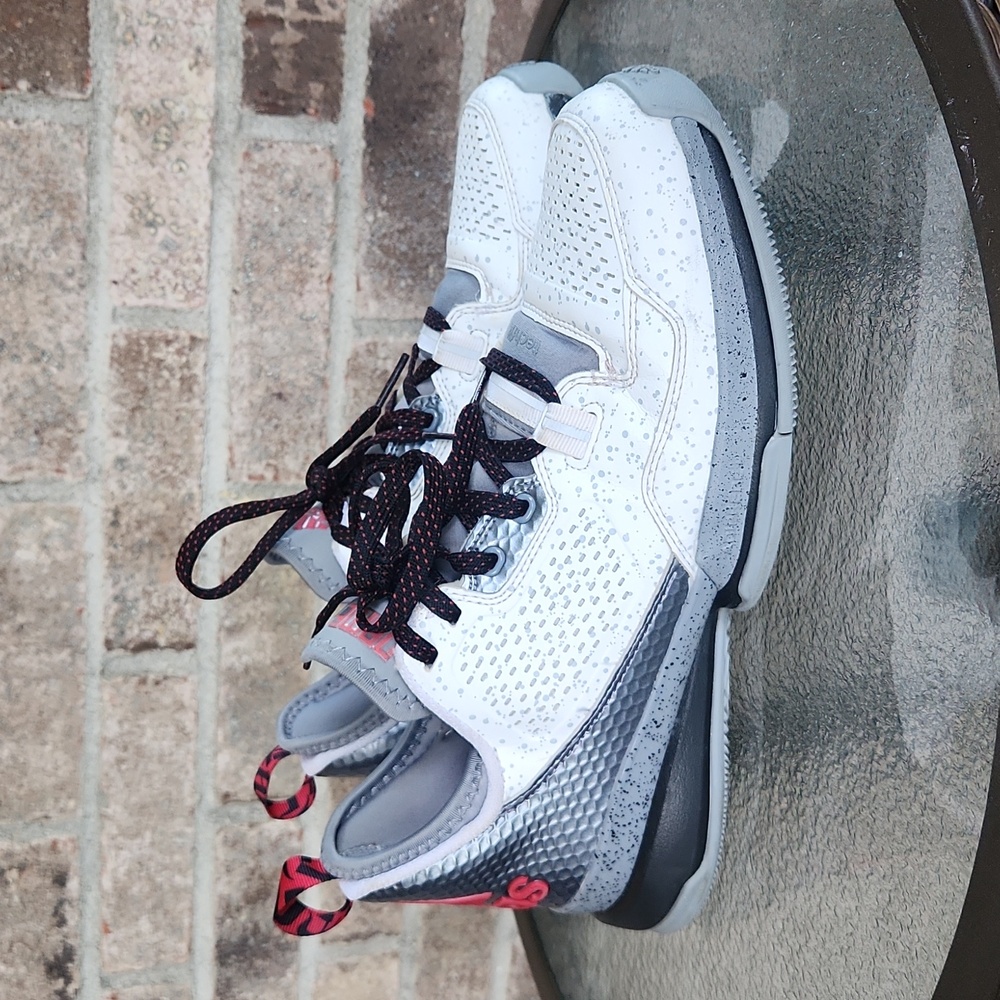 adidas D Lillard 1 Shoes 'White Grey Scarlet' S85475 - Size 11
